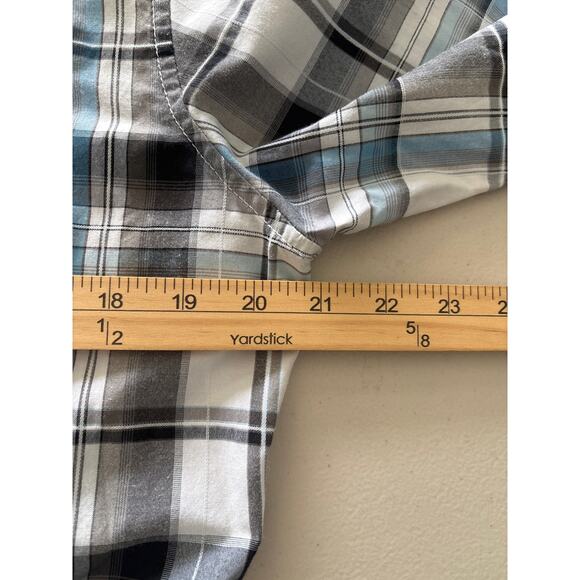 BKE Men's Size Large Western Plaid Pearl Snap Button Up Rodeo Rancher Shirt - Picture 5 of 11